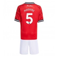 Manchester United Harry Maguire #5 Domáci Detský futbalový dres 2025-26 Krátky Rukáv (+ trenírky)